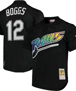 Wade Boggs Tampa Bay Rays Mitchell & Ness Cooperstown Collection 1991 Mesh Batting Practice Jersey - Black Mlb - Robokeg