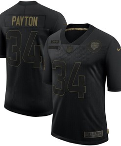 Walter Payton Chicago Bears 2020 Salute To Service Retired Limited Jersey - Black - Robokeg