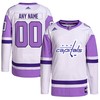 Washington Capitals Adidas Hockey Fights Cancer Primegreen Authentic Custom Jersey - White/purple Custom Jerseys Nhl - Robokeg
