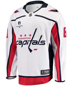 Washington Capitals Alexander Ovechkin 8 Away 2022 Stanley Cup Playoffs Breakaway Men Jersey - White - Robokeg