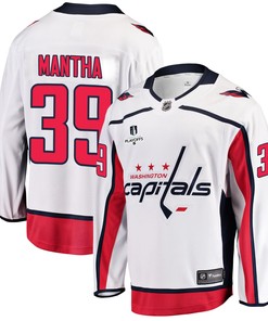 Washington Capitals Anthony Mantha 39 Away 2022 Stanley Cup Playoffs Breakaway Men Jersey - White - Robokeg