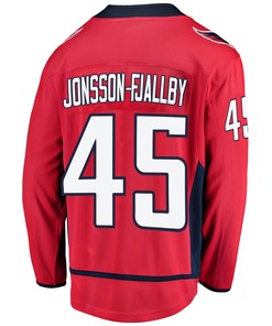 Washington Capitals Axel Jonsson-Fjallby 45 Home 2022 Stanley Cup Playoffs Breakaway Men Jersey - Red - Robokeg
