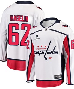 Washington Capitals Carl Hagelin 62 Away 2022 Stanley Cup Playoffs Breakaway Men Jersey - White - Robokeg