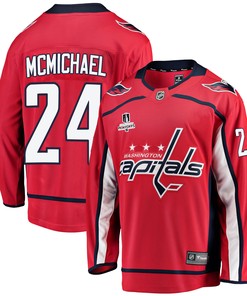 Washington Capitals Connor McMichael 24 Home 2022 Stanley Cup Playoffs Breakaway Men Jersey - Red - Robokeg