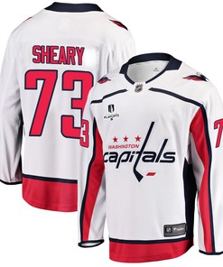 Washington Capitals Conor Sheary 73 Away 2022 Stanley Cup Playoffs Breakaway Men Jersey - White - Robokeg