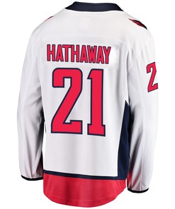 Washington Capitals Garnet Hathaway 21 Away 2022 Stanley Cup Playoffs Breakaway Men Jersey - White - Robokeg