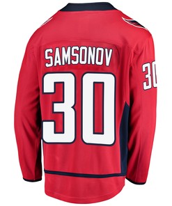 Washington Capitals Ilya Samsonov 30 Home 2022 Stanley Cup Playoffs Breakaway Men Jersey - Red - Robokeg