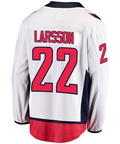 Washington Capitals Johan Larsson 22 Away 2022 Stanley Cup Playoffs Breakaway Men Jersey - White - Robokeg