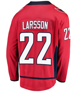 Washington Capitals Johan Larsson 22 Home 2022 Stanley Cup Playoffs Breakaway Men Jersey - Red - Robokeg