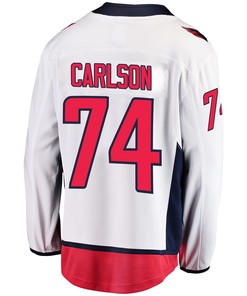 Washington Capitals John Carlson 74 Away 2022 Stanley Cup Playoffs Breakaway Men Jersey - White - Robokeg