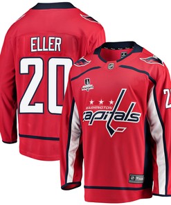 Washington Capitals Lars Eller 20 Home 2022 Stanley Cup Playoffs Breakaway Men Jersey - Red - Robokeg