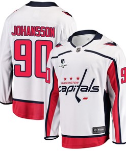 Washington Capitals Marcus Johansson 90 Away 2022 Stanley Cup Playoffs Breakaway Men Jersey - White - Robokeg