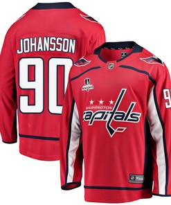Washington Capitals Marcus Johansson 90 Home 2022 Stanley Cup Playoffs Breakaway Men Jersey - Red - Robokeg
