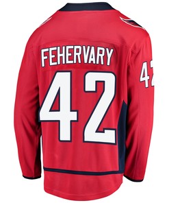 Washington Capitals Martin Fehervary 42 Home 2022 Stanley Cup Playoffs Breakaway Men Jersey - Red - Robokeg