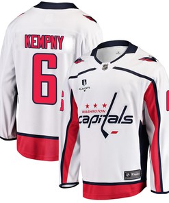 Washington Capitals Michal Kempny 6 Away 2022 Stanley Cup Playoffs Breakaway Men Jersey - White - Robokeg