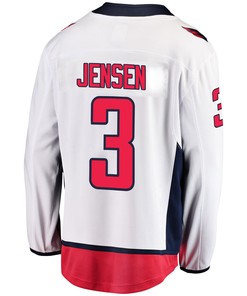 Washington Capitals Nick Jensen 3 Away 2022 Stanley Cup Playoffs Breakaway Men Jersey - White - Robokeg