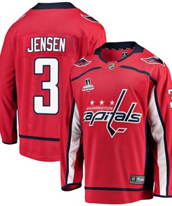 Washington Capitals Nick Jensen 3 Home 2022 Stanley Cup Playoffs Breakaway Men Jersey - Red - Robokeg