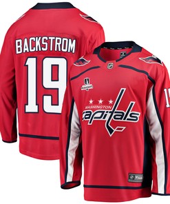 Washington Capitals Nicklas Backstrom 19 Home 2022 Stanley Cup Playoffs Breakaway Men Jersey - Red - Robokeg