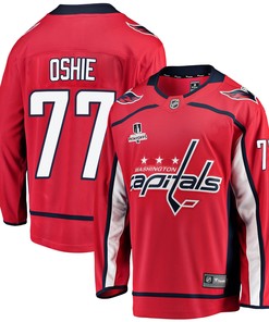 Washington Capitals T. J. Oshie 77 Home 2022 Stanley Cup Playoffs Breakaway Men Jersey - Red - Robokeg