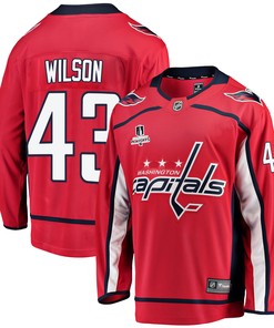 Washington Capitals Tom Wilson 43 Home 2022 Stanley Cup Playoffs Breakaway Men Jersey - Red - Robokeg