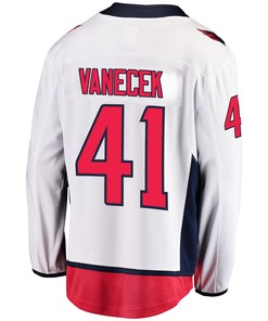 Washington Capitals Vitek Vanecek 41 Away 2022 Stanley Cup Playoffs Breakaway Men Jersey - White - Robokeg