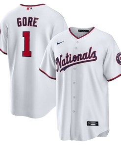Washington Nationals #1 Mackenzie Gore Home Replica Jersey - White - Robokeg