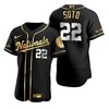 Washington Nationals #22 Juan Soto Mlb Golden Brandedition Black Jersey Gift For Nationals Fans - Robokeg