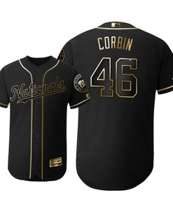 Washington Nationals #46 Patrick Corbin Mlb 2019 Golden Brandedition Black Jersey Gift For Nationals Fans - Robokeg