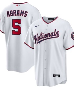 Washington Nationals #5 Cj Abrams Home Replica Jersey - White - Robokeg