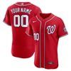 Washington Nationals Alternate Authentic Custom Patch Jersey Scarlet Custom Jerseys Mlb - Robokeg