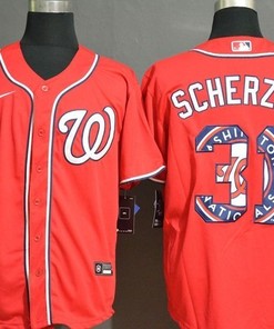 Washington Nationals Max Scherzer 31 2020 Mlb Orange Jersey - Robokeg