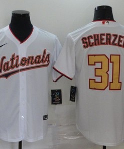 Washington Nationals Max Scherzer #31 2020 Mlb White Jersey - Robokeg