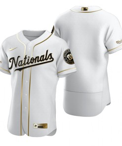 Washington Nationals Mlb Golden Brandedition White Jersey Gift For Nationals Fans - Robokeg