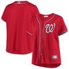 Washington Nationals Womens Plus Size Alternate Replica Team Jersey - Red Mlb - Robokeg