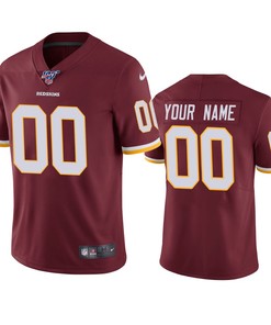Washington Redskins Custom Burgundy 100th Season Vapor Limited Jersey - Robokeg