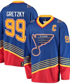 Wayne Gretzky 99 St. Louis Blues Premier Breakaway Retired Men Jersey - Blue - Robokeg