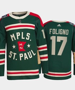 Wild Marcus Foligno 2022 Winter Classic Green Jersey, Men Jersey - Robokeg