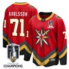 William Karlsson 71 Vegas Golden Knights 2023 Stanley Cup Champions Patch Reverse Editon Jersey - Red - Robokeg