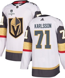 William Karlsson 71 Vegas Golden Knights Stanley Cup 2023 Champions Patch Away Breakaway Men Jersey - White - Robokeg