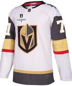 William Karlsson 71 Vegas Golden Knights Stanley Cup 2023 Champions Patch Away Breakaway Men Jersey - White - Robokeg