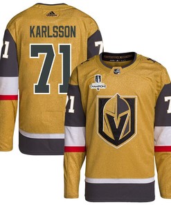William Karlsson 71 Vegas Golden Knights Stanley Cup 2023 Champions Patch Home Breakaway Men Jersey - Gold - Robokeg
