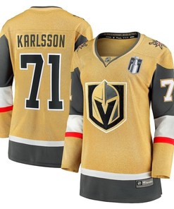 William Karlsson 71 Vegas Golden Knights Women's 2023 Stanley Cup Final Home Breakaway Player Jersey - Gold - Robokeg