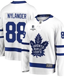 William Nylander 88 Toronto Maple Leafs Stanley Cup 2023 Playoffs Patch Away Breakaway Men Jersey - White - Robokeg