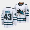 William Smith #43 San Jose Shark 2023 NHL Draft Away Men Jersey - White - Robokeg