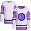 Winnipeg Jets Adidas Hockey Fights Cancer Primegreen Authentic Blank Practice Jersey - White/purple Nhl - Robokeg