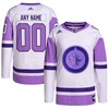 Winnipeg Jets Adidas Hockey Fights Cancer Primegreen Authentic Custom Jersey - White/purple Custom Jerseys Nhl - Robokeg