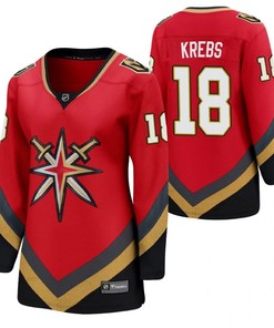 Women Jersey Vegas Golden Knights Peyton Krebs 18 Reverse Retro Red Jersey - Robokeg