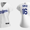 Women Los Angeles Dodgers #16 Will Smith White Stitched Jersey - Run Small - Robokeg