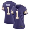 Women Minnesota Vikings #1 Warren Moon Classic Retired Player Game Jersey - Purple - Robokeg