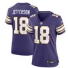 Women Minnesota Vikings #18 Justin Jefferson Purple 2023 Stitched Game Jersey - Robokeg